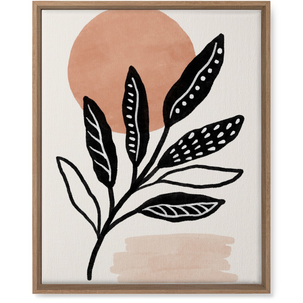 Leaves At Sunset Wall Art, Natural, Single piece, Canvas, 16x20, Beige, Black
