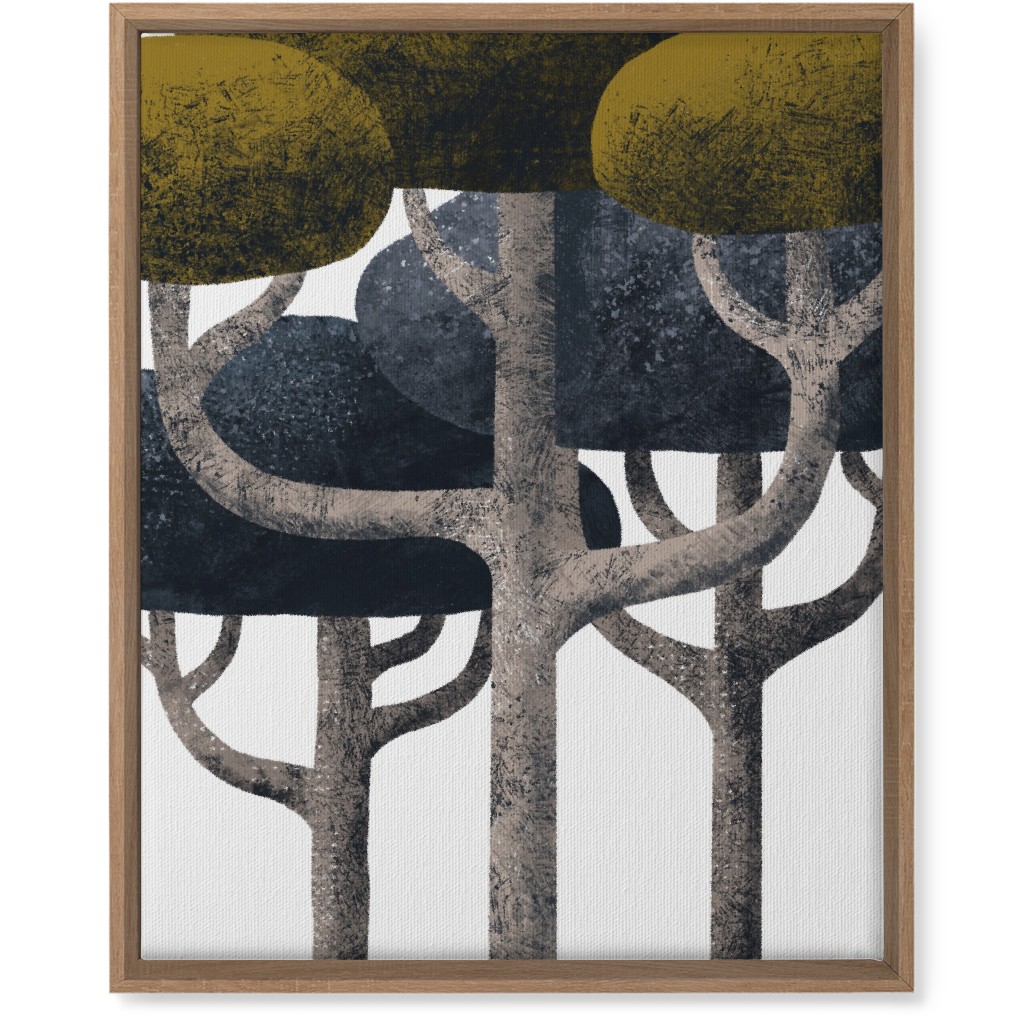 Tree Stand - Green and Black Wall Art, Natural, Single piece, Canvas, 16x20, Multicolor