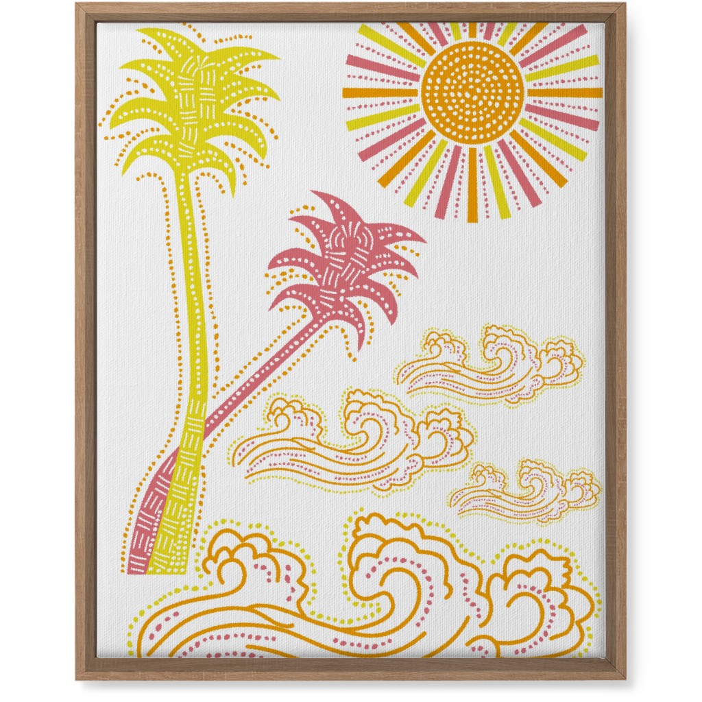 Optimistic Sunny Tropical Summer Art Wall Art, Natural, Single piece, Canvas, 16x20, Multicolor, White
