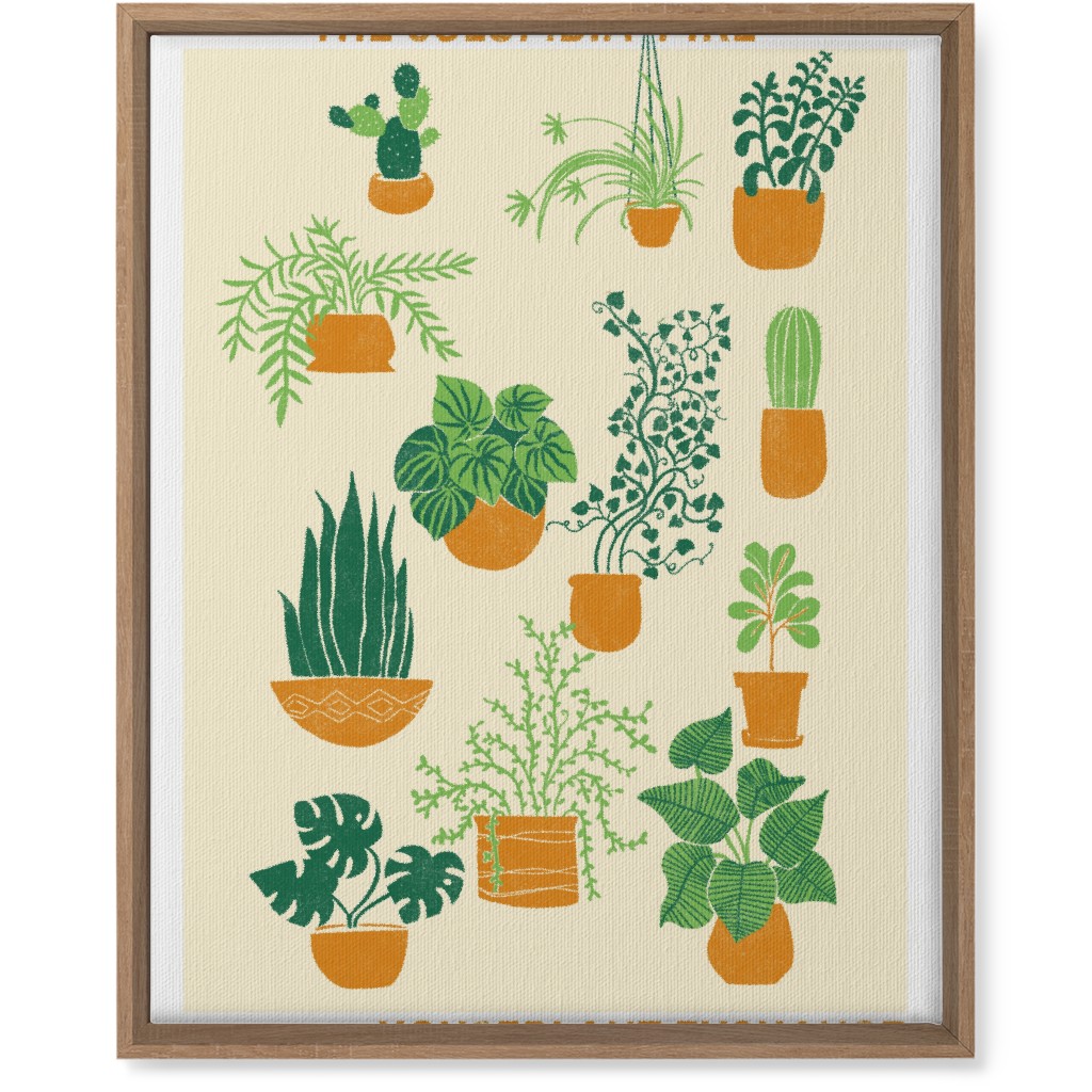 Houseplant Exchange - Green and Cream Wall Art, Natural, Single piece, Canvas, 16x20, Green, Classic Green
