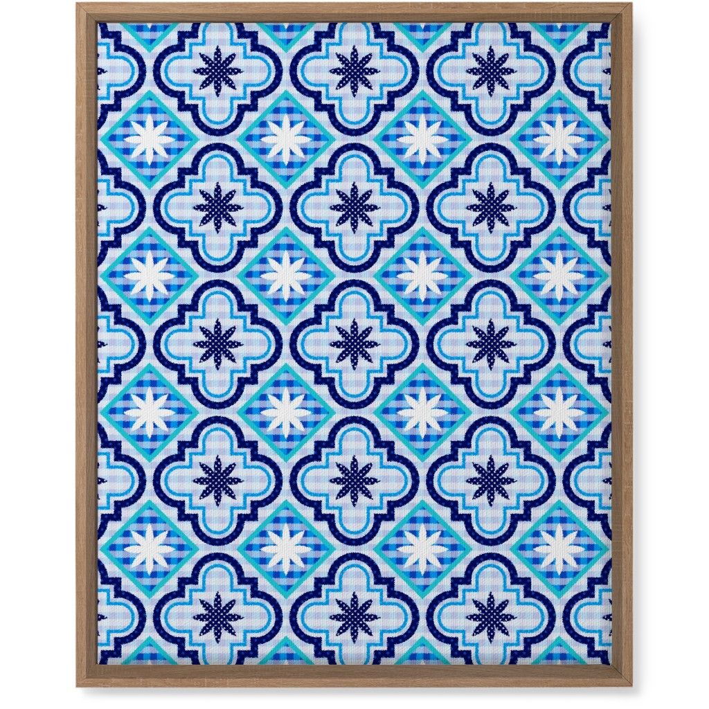Tile Patchwork - Blue Wall Art, Natural, Single piece, Canvas, 16x20, Blue, True Blue