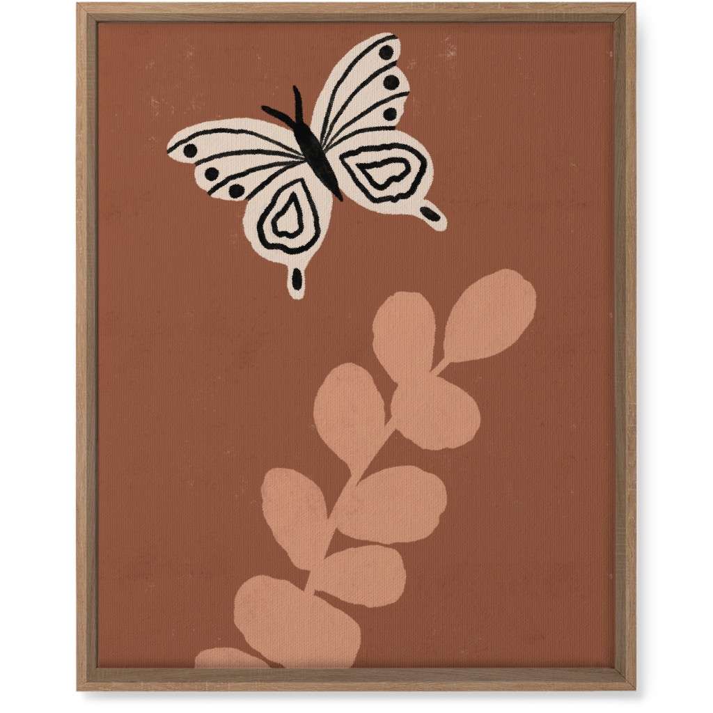 Butterfly and Branch - Warm Wall Art, Natural, Single piece, Canvas, 16x20, Brown