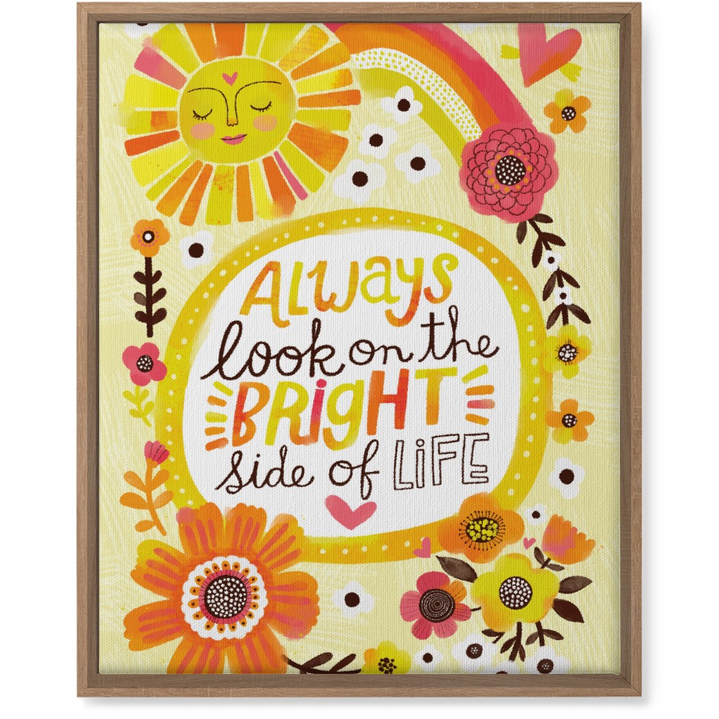 Always Look on the Bright Side of Life - Yellow Wall Art, Natural, Single piece, Canvas, 16x20, Yellow