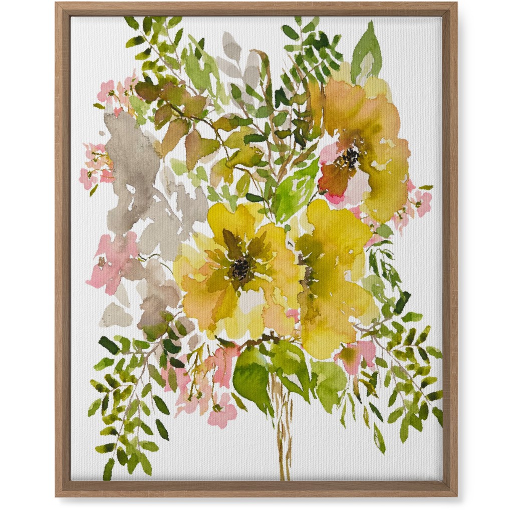 Floral Bouquet - Yellow Wall Art, Natural, Single piece, Canvas, 16x20, Yellow
