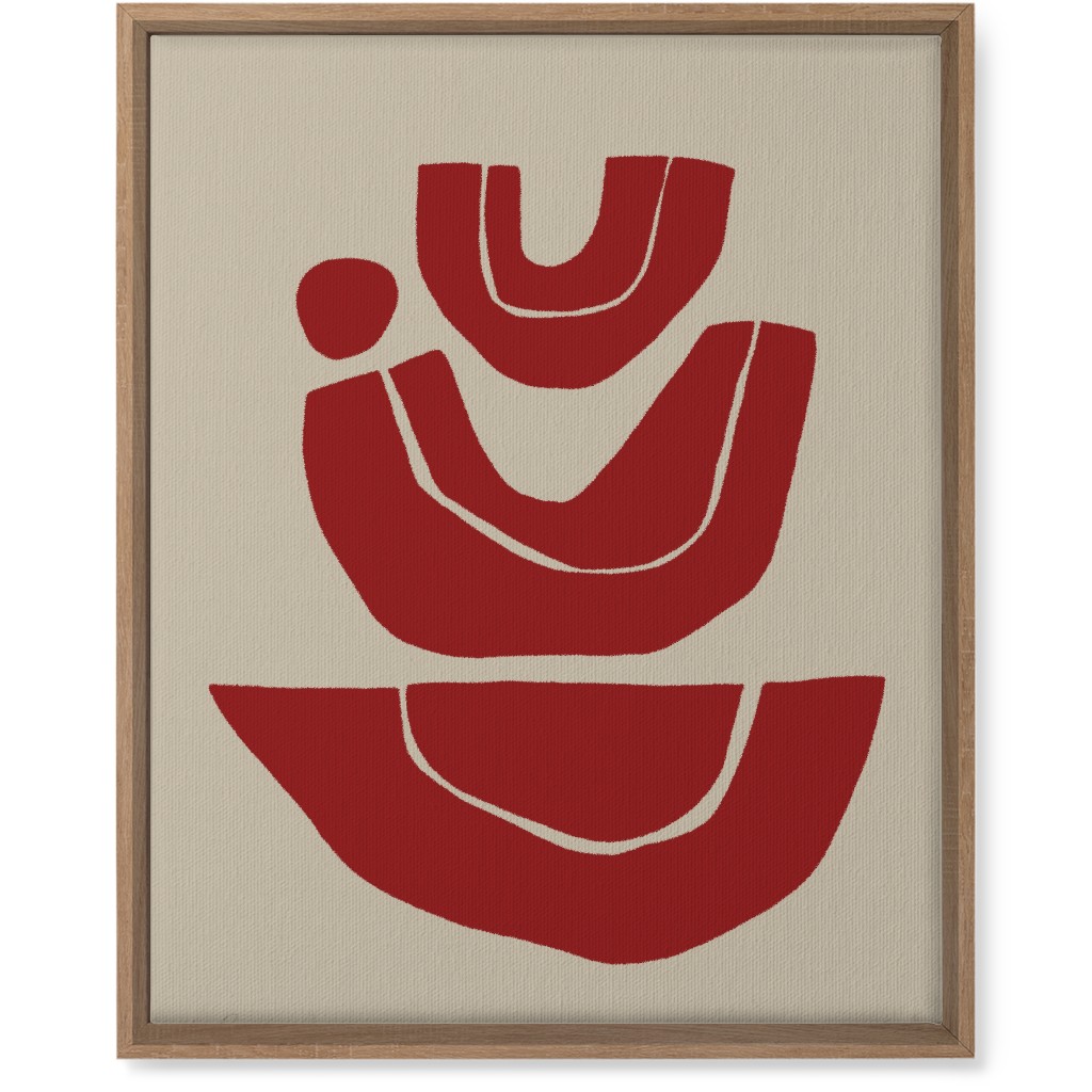Geometric Abstract Stack Iii Wall Art, Natural, Single piece, Canvas, 16x20, Red