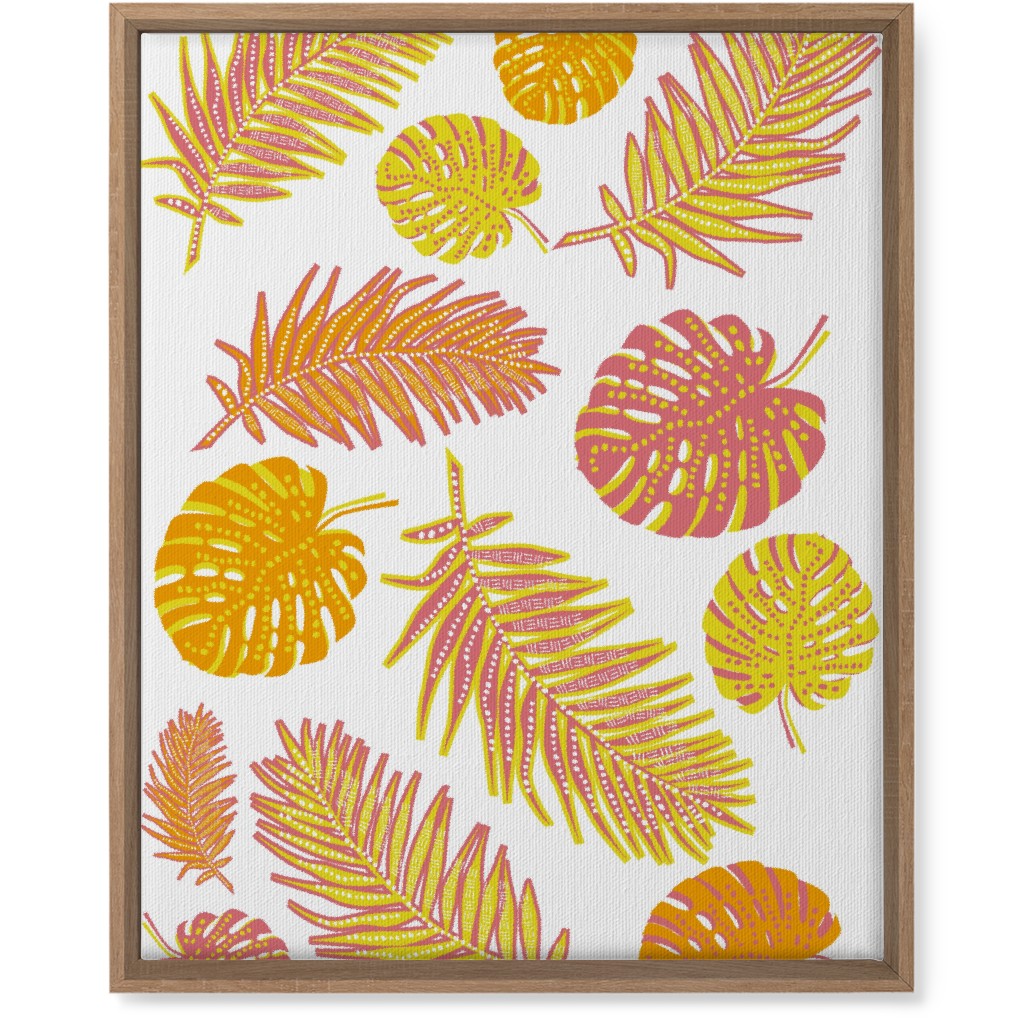 Optimistic Tropical Leaves - Multi Wall Art, Natural, Single piece, Canvas, 16x20, Orange, Orange