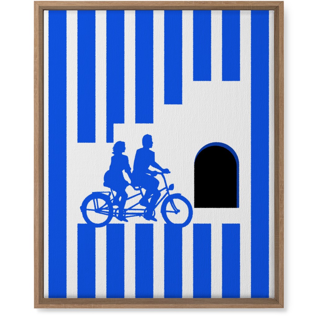 Riders Minimal Artwork - Blue Wall Art, Natural, Single piece, Canvas, 16x20, Blue