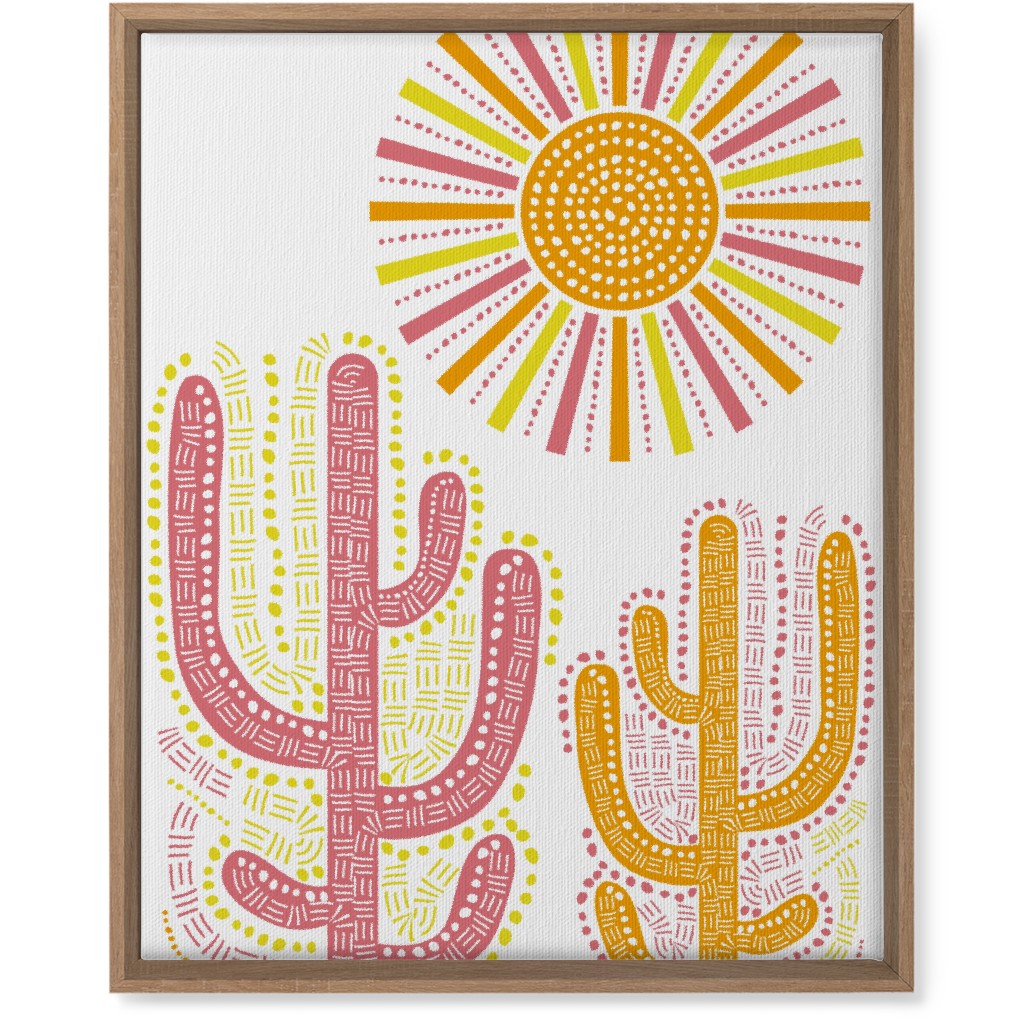 Boho Cactus and Sunny Summer - Warm Wall Art, Natural, Single piece, Canvas, 16x20, Multicolor