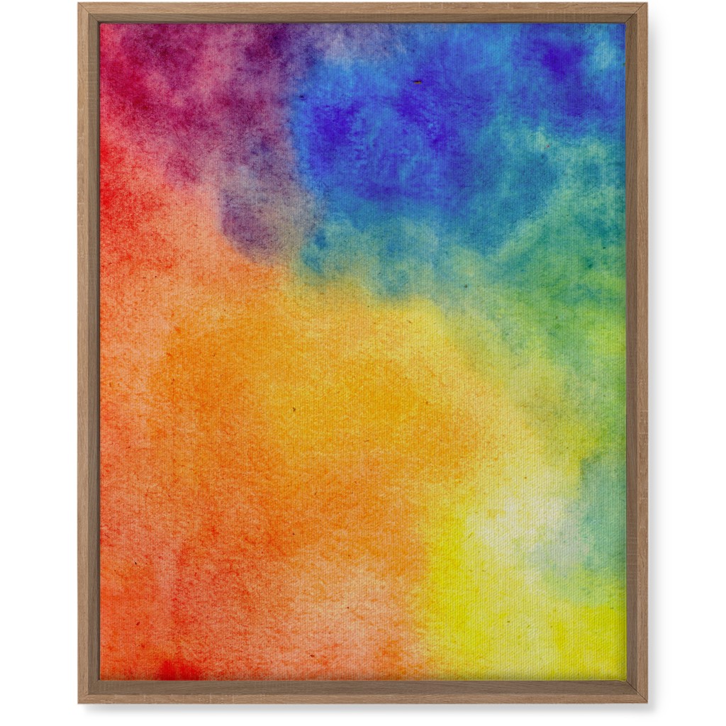 Watercolor Rainbow Abstract - Multi Wall Art, Natural, Single piece, Canvas, 16x20, Multicolor