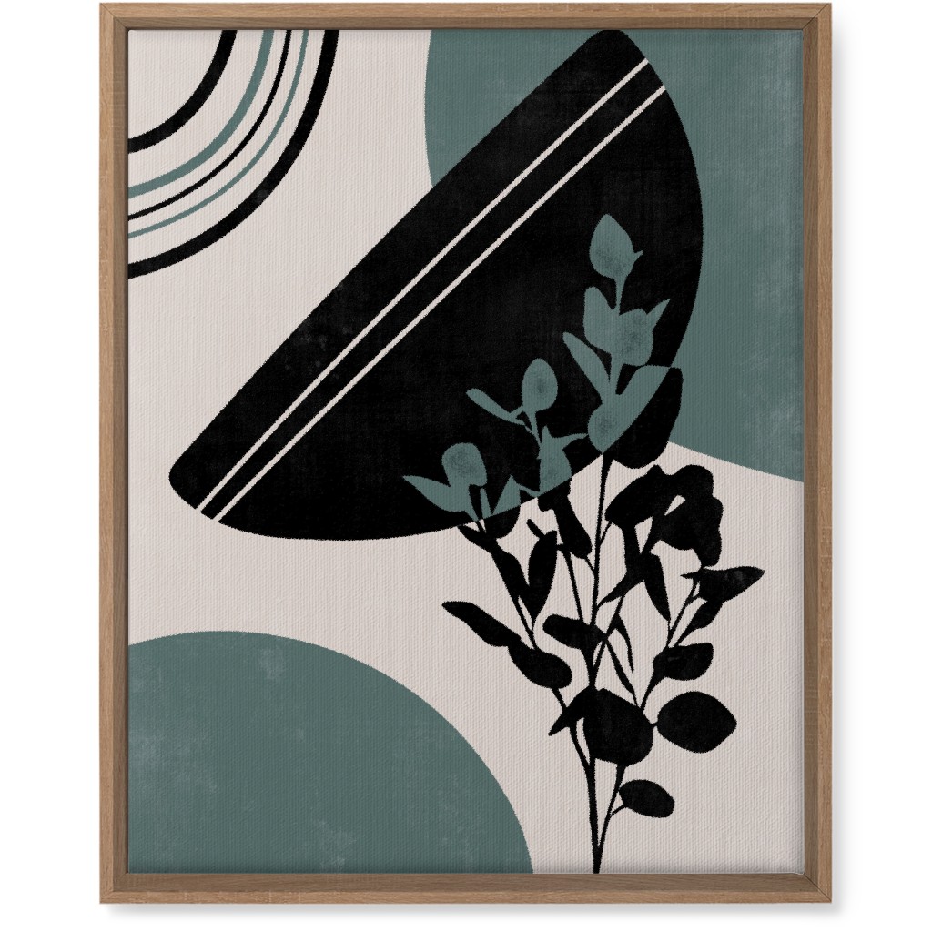 Modern Eucalytus Botanical - Green and Ivory Wall Art, Natural, Single piece, Canvas, 16x20, Green, Classic Green