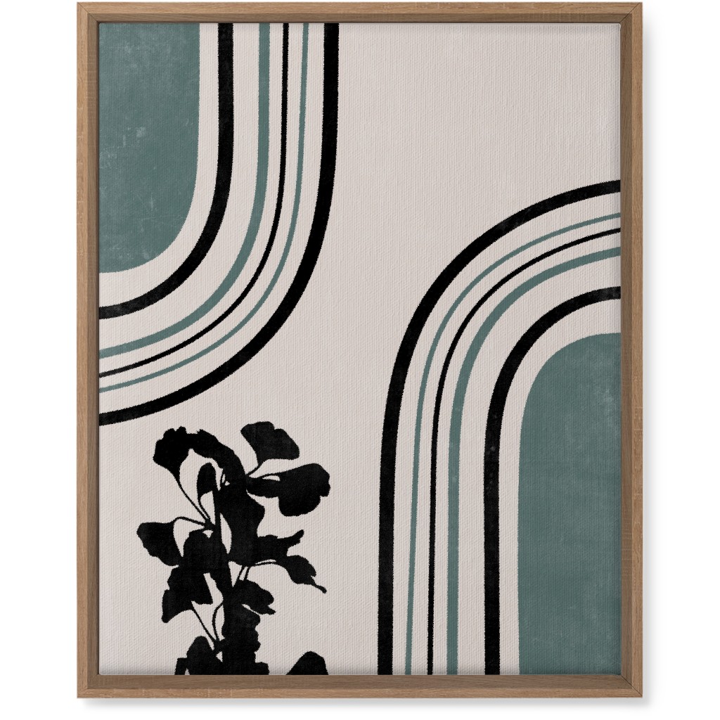 Modern Garden Pathway - Green and Ivory Wall Art, Natural, Single piece, Canvas, 16x20, Green