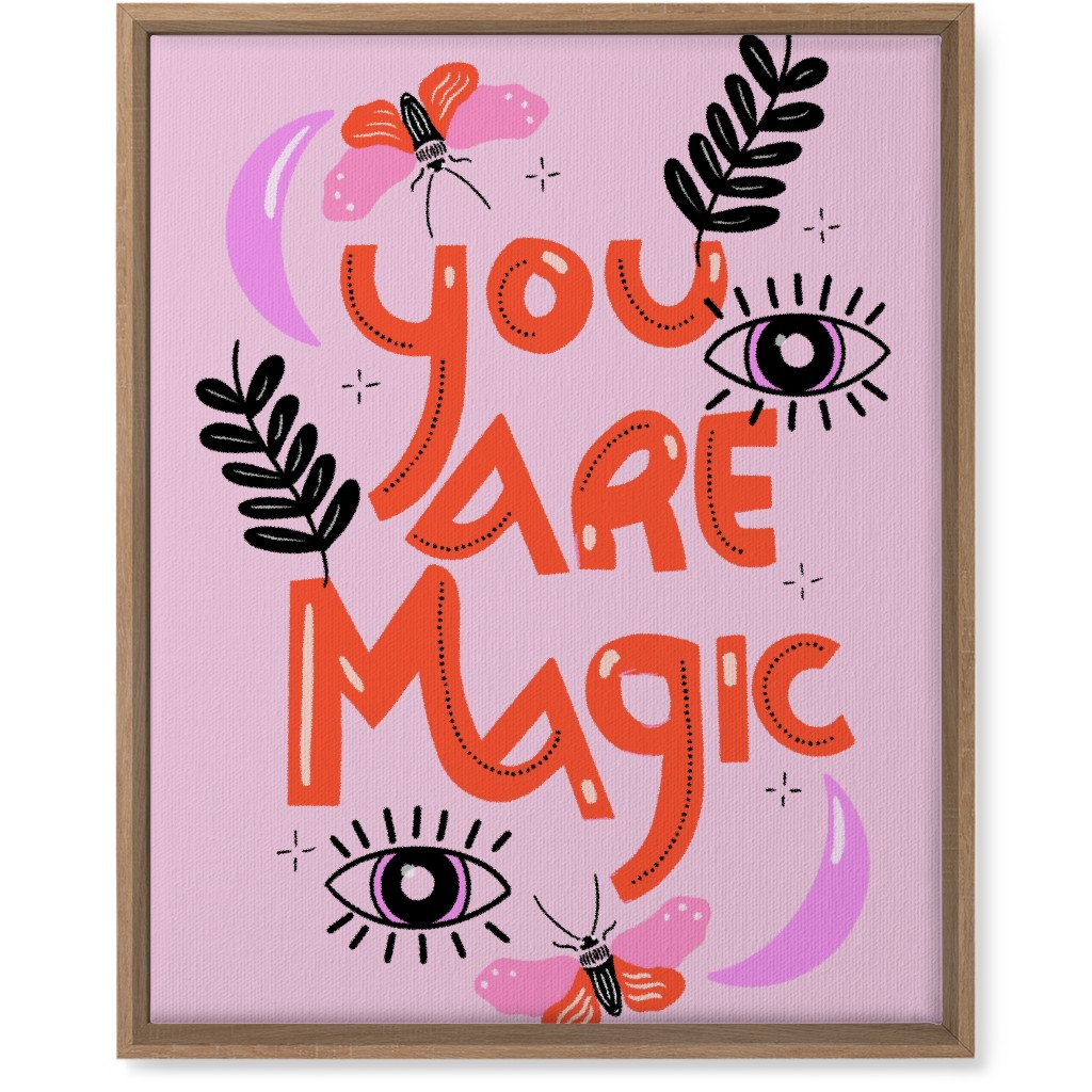 You Are Magin - Red and Pink Wall Art, Natural, Single piece, Canvas, 16x20, Pink