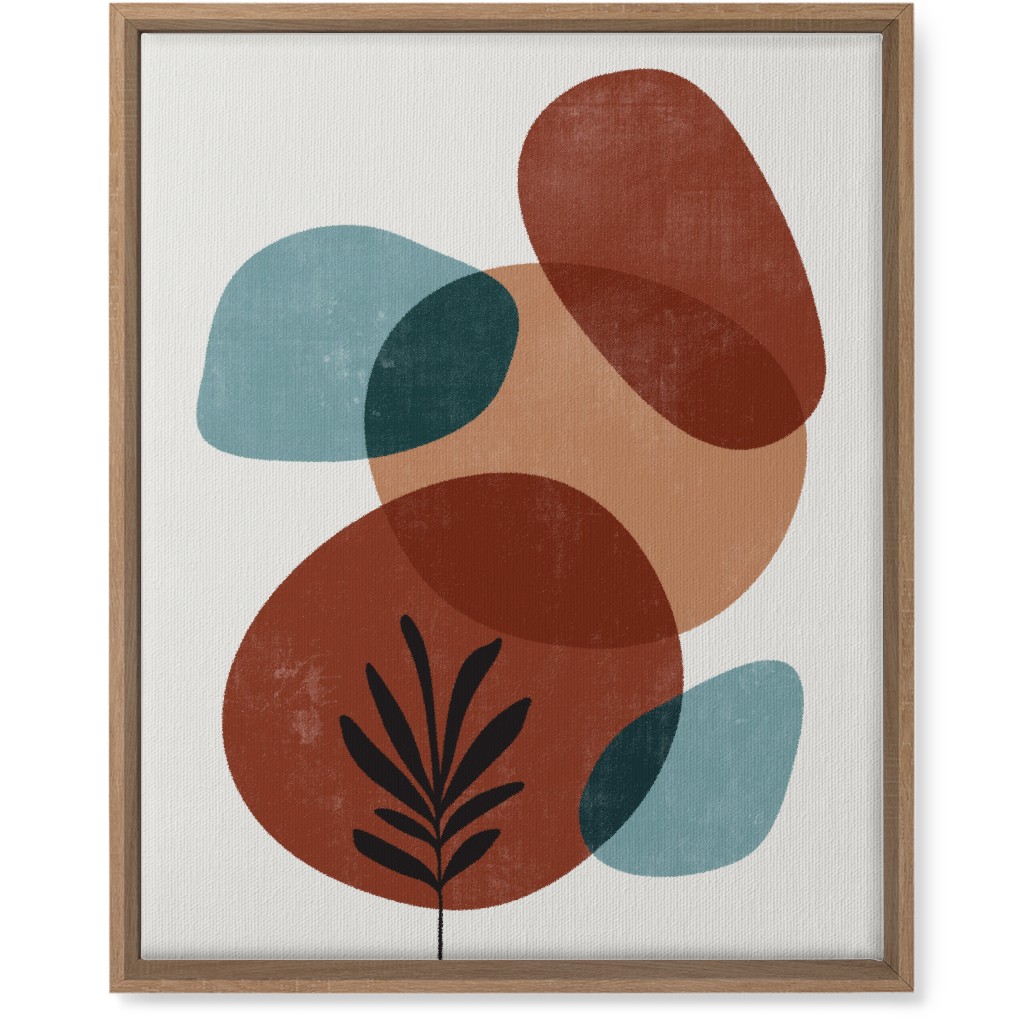 Abstract Leaf Orb - Terracotta and Ivory Wall Art, Natural, Single piece, Canvas, 16x20, Brown