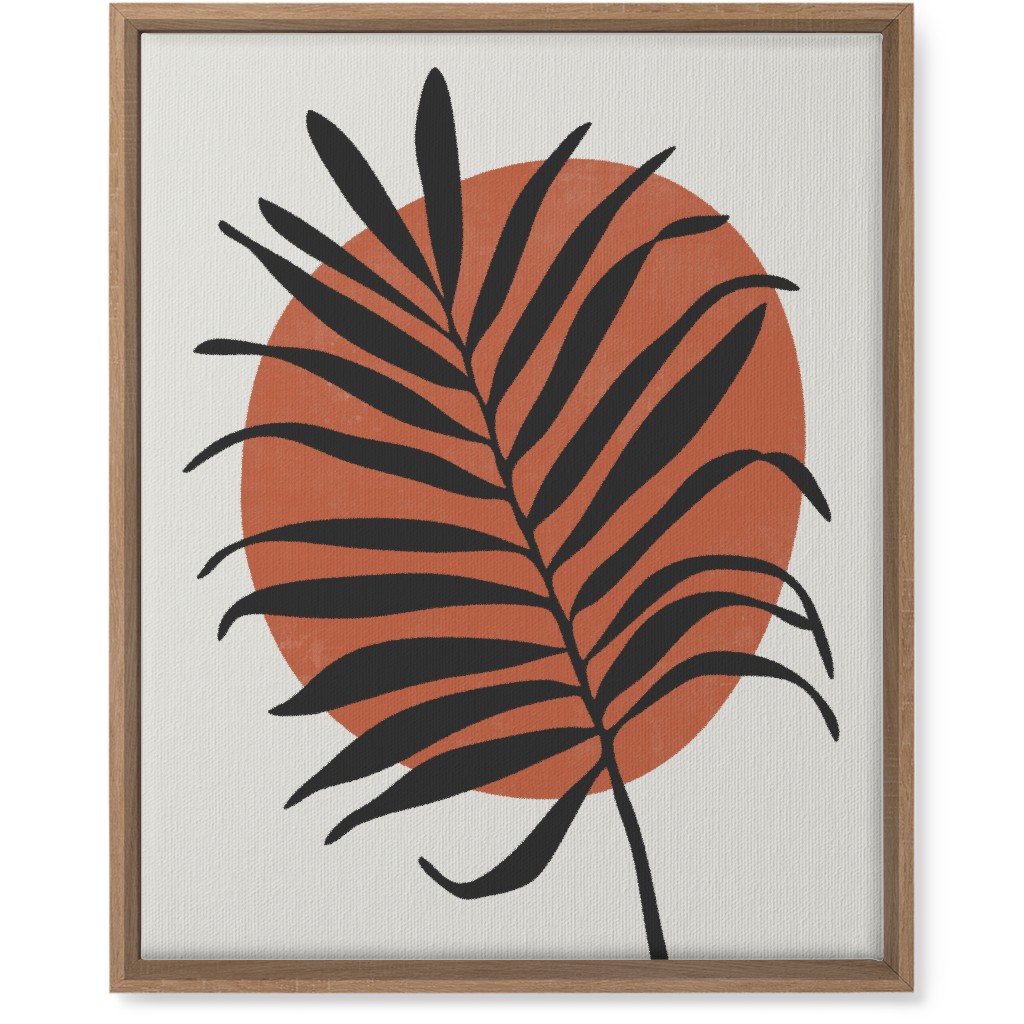 Abstract Leaf Frond - Terracotta and Ivory Wall Art, Natural, Single piece, Canvas, 16x20, Brown, Brown