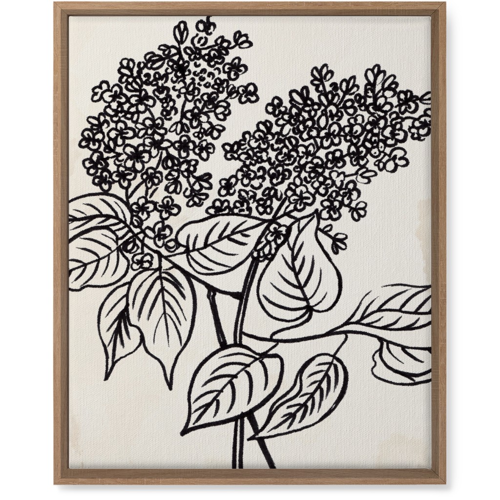 Vintage Lilac Sketch - Beige and Black Wall Art, Natural, Single piece, Canvas, 16x20, Beige