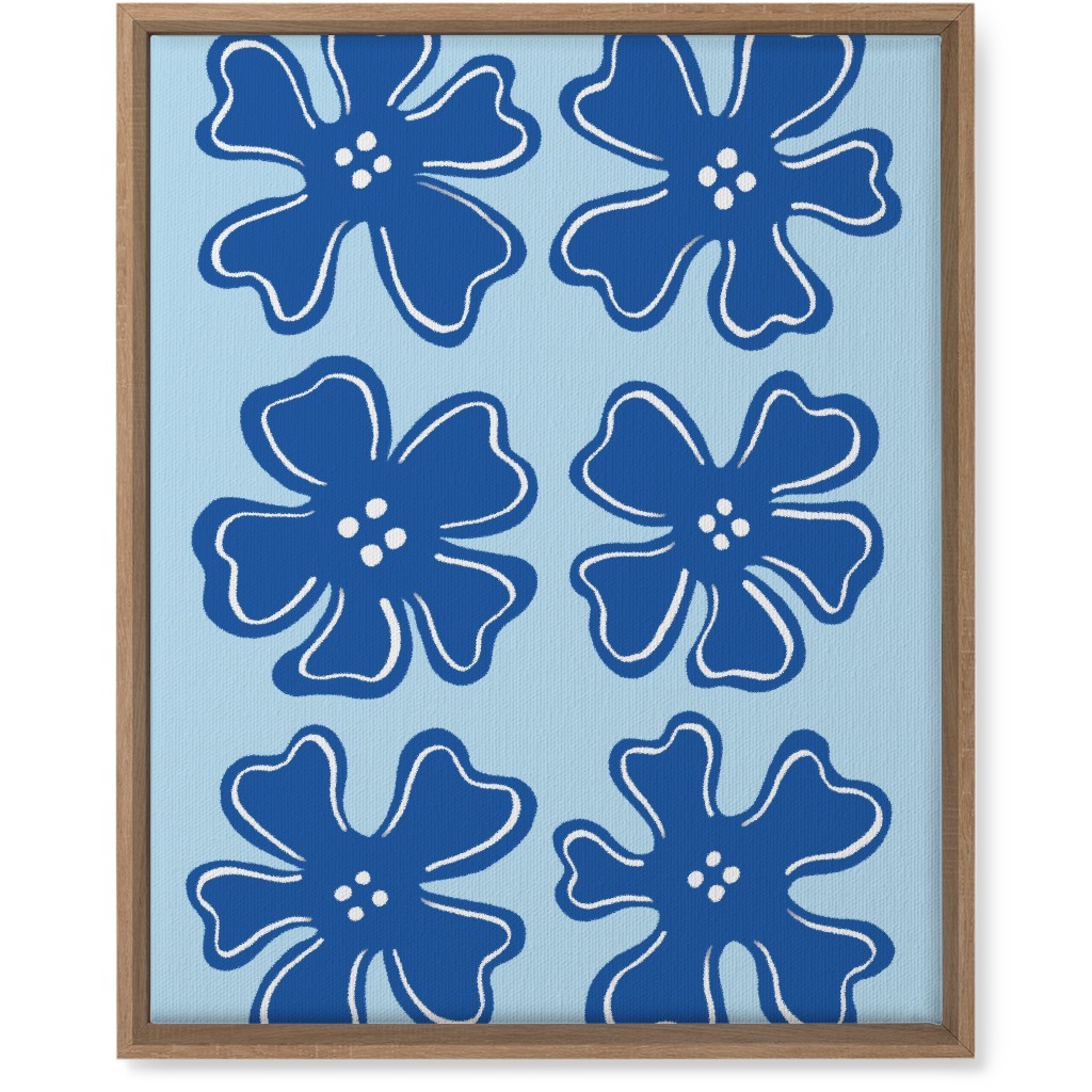 Button Flowers Wall Art, Natural, Single piece, Canvas, 16x20, Blue, Sky