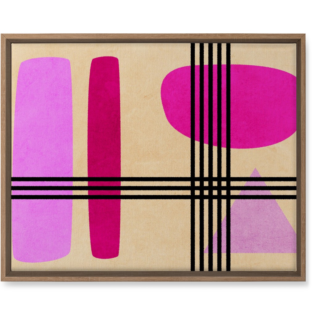Criss-Cross Abstract Wall Art, Natural, Single piece, Canvas, 16x20, Pink