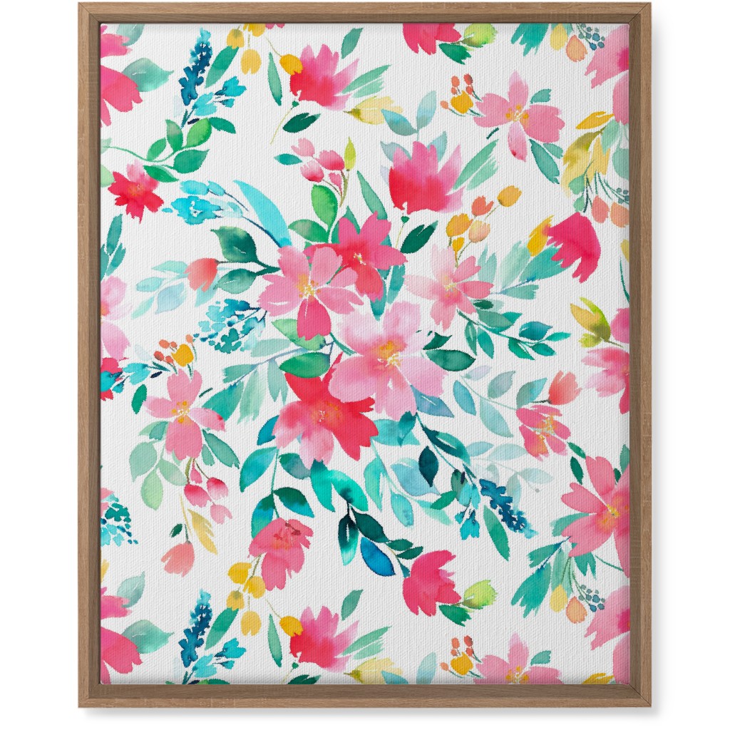 Summer Fresh Flowers - Multi Wall Art, Natural, Single piece, Canvas, 16x20, Pink