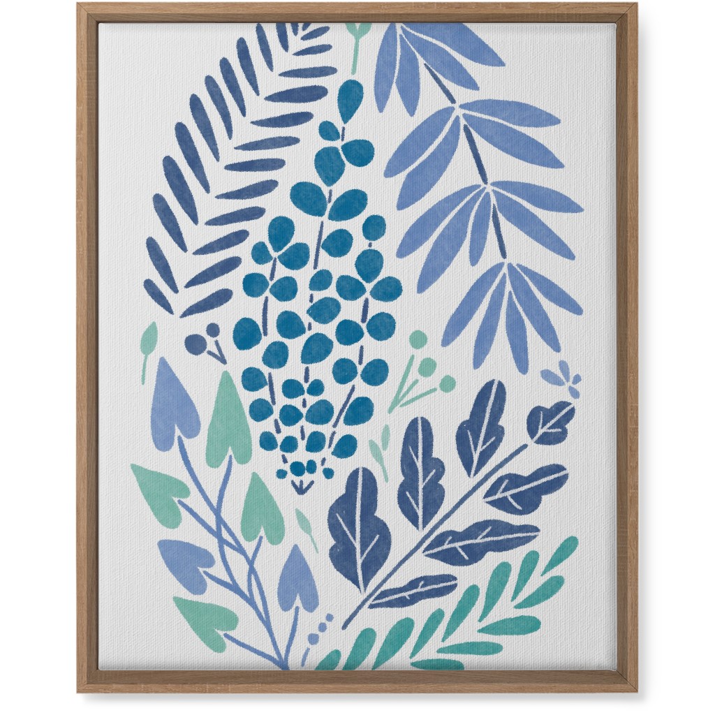 Botanical Composition Wall Art, Natural, Single piece, Canvas, 16x20, Blue, Silver Lake