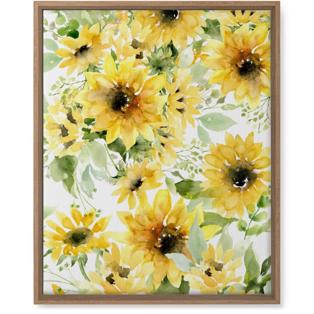 Field of Sunflowers Watercolor - Yellow