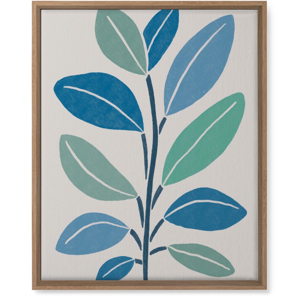 Plant Branch Wall Art, Natural, Single piece, Canvas, 16x20, Blue