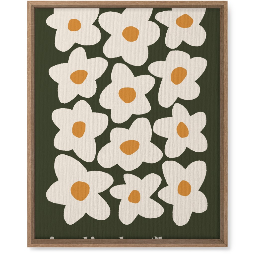 Botanical Graphic Retro Flower Garden Wall Art, Natural, Single piece, Canvas, 16x20, Black