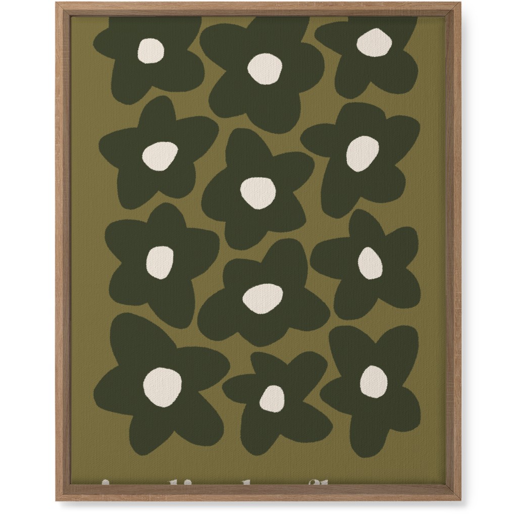 Botanical Graphic Retro Flower Garden Wall Art, Natural, Single piece, Canvas, 16x20, Green, Leaf