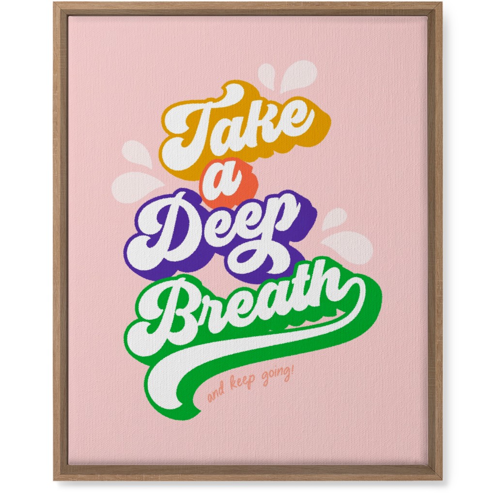 Take a Deep Breath - Multi on Pink Wall Art, Natural, Single piece, Canvas, 16x20, Multicolor
