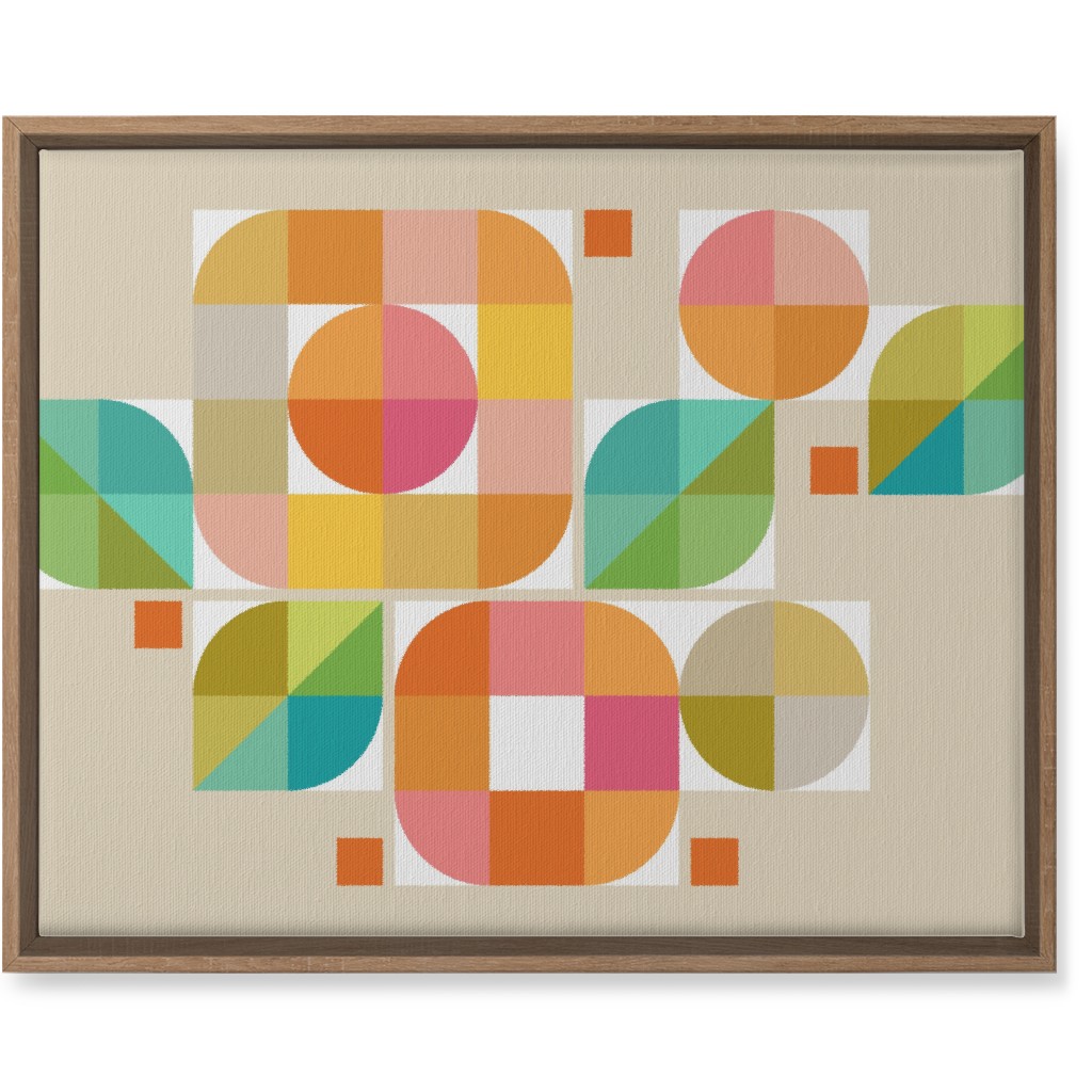 Mod Flower Box Wall Art, Natural, Single piece, Canvas, 16x20, Multicolor, Khaki