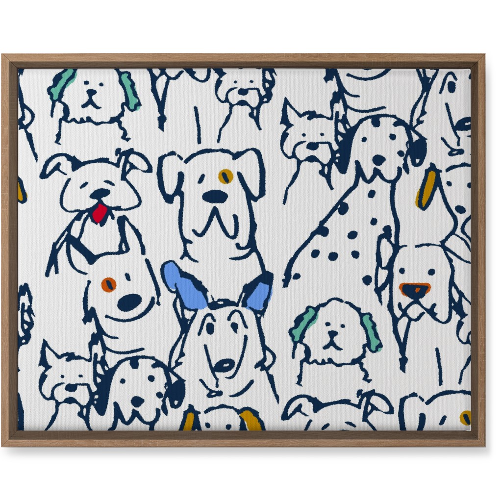 Color Pop Doodle Dogs Wall Art, Natural, Single piece, Canvas, 16x20, Multicolor