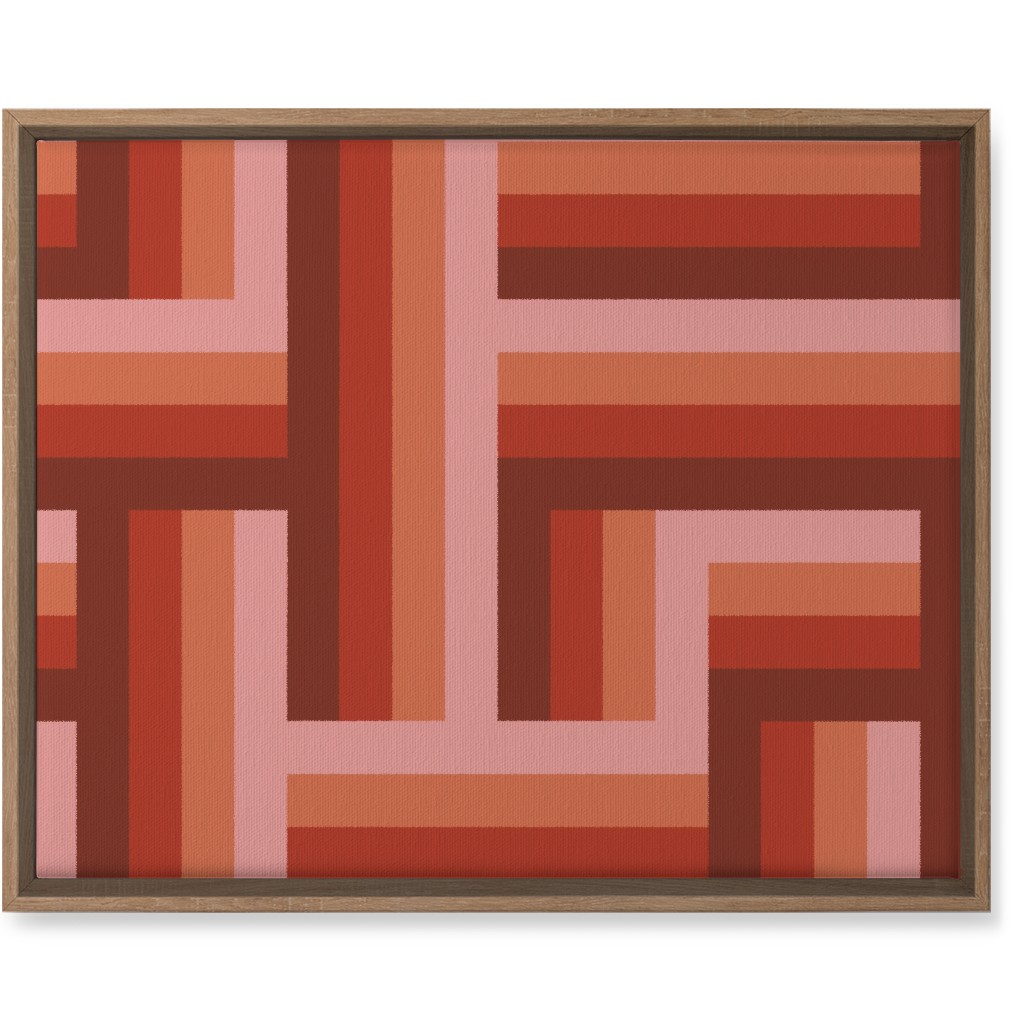 Retro Lattice - Mauve Multi Wall Art, Natural, Single piece, Canvas, 16x20, Red
