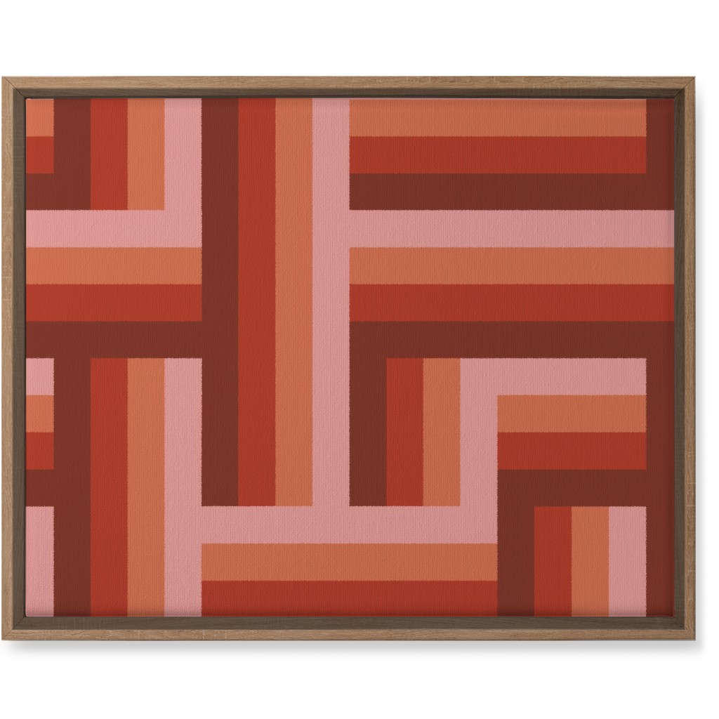 Retro Lattice - Mauve Multi Wall Art, Natural, Single piece, Canvas, 16x20, Red, Red