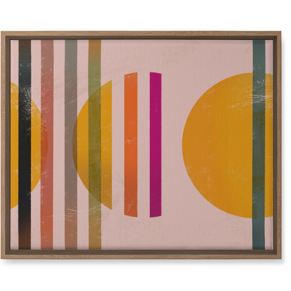 Abstract Cali Sunset - Multi on Pink Wall Art, Natural, Single piece, Canvas, 16x20, Multicolor