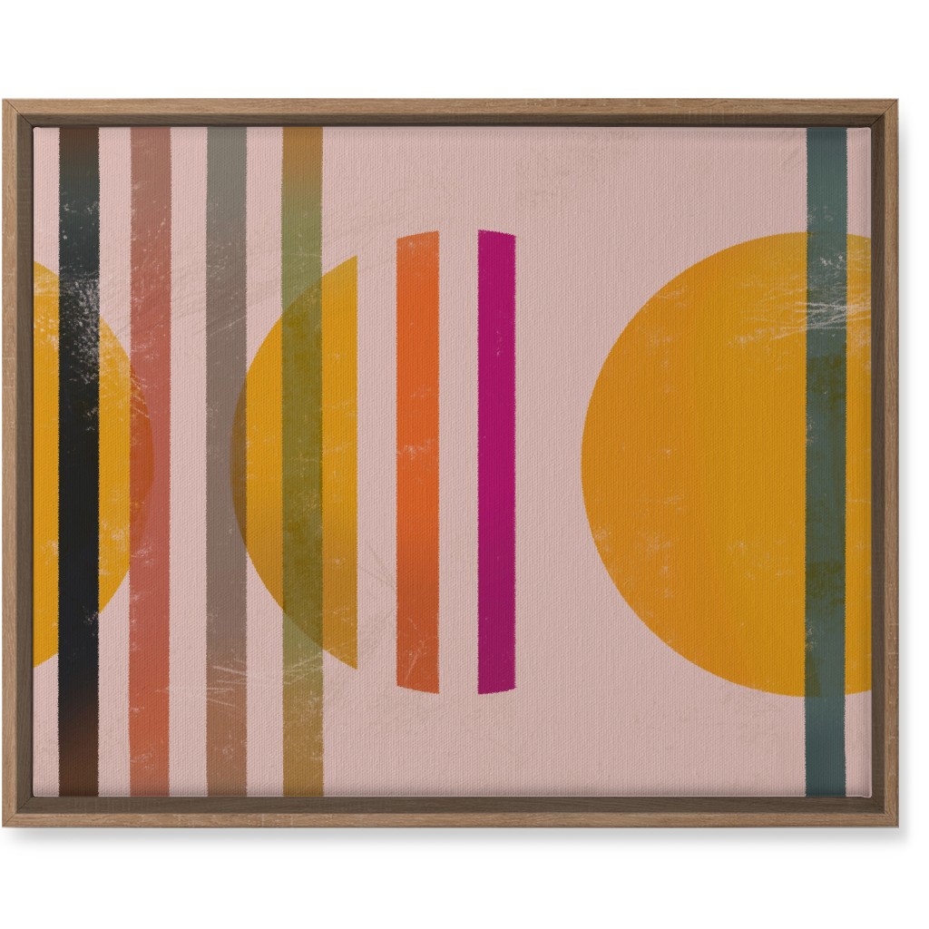 Abstract Cali Sunset - Multi on Pink Wall Art, Natural, Single piece, Canvas, 16x20, Multicolor