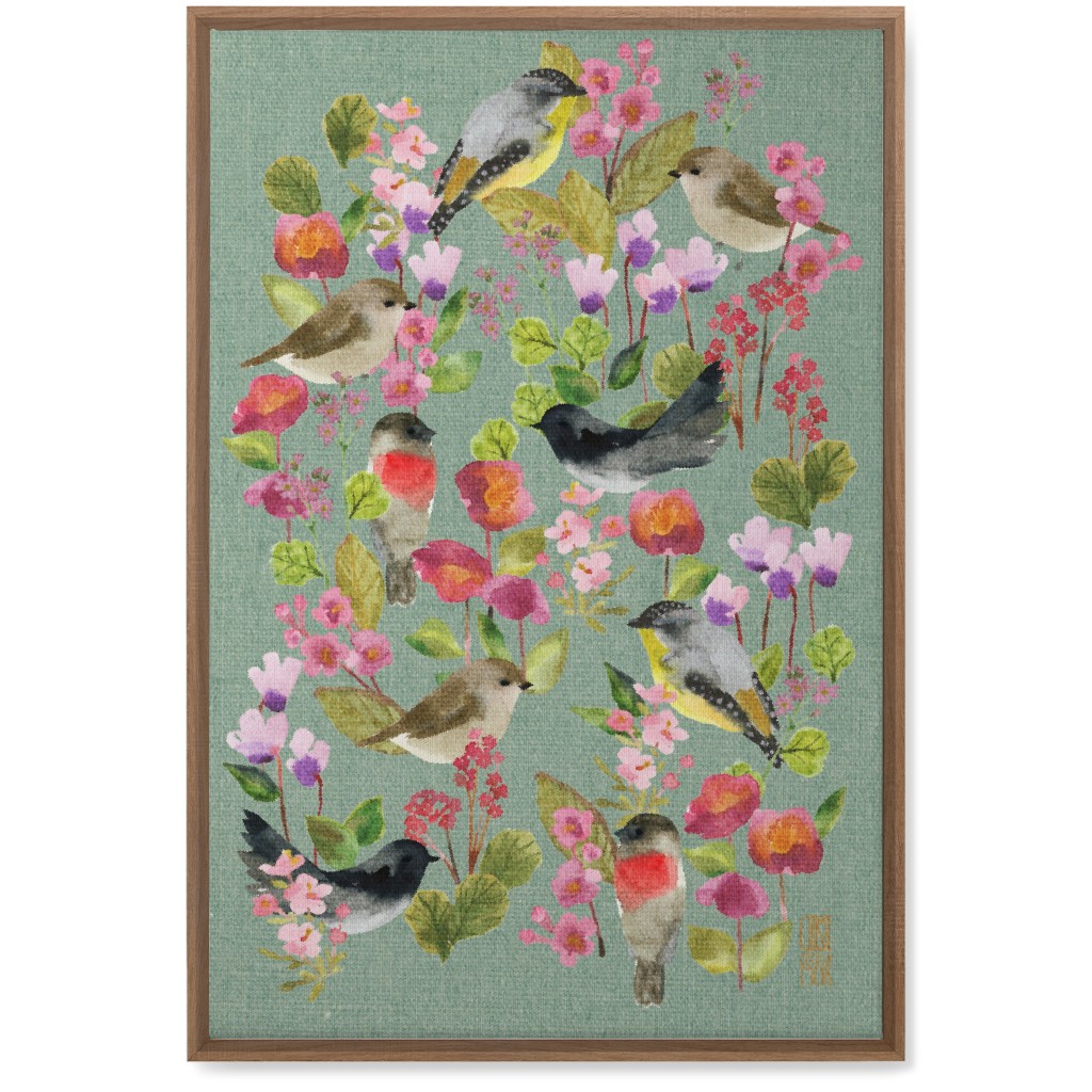 Winter Birds in the Garden Wall Art, Natural, Single piece, Canvas, 20x30, Multicolor, Mantis