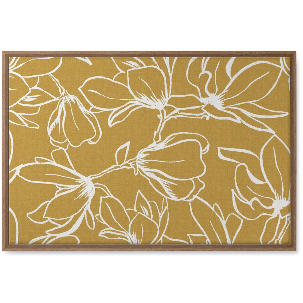 Magnolia Garden Wall Art, Natural, Single piece, Canvas, 20x30, Brown, Golden