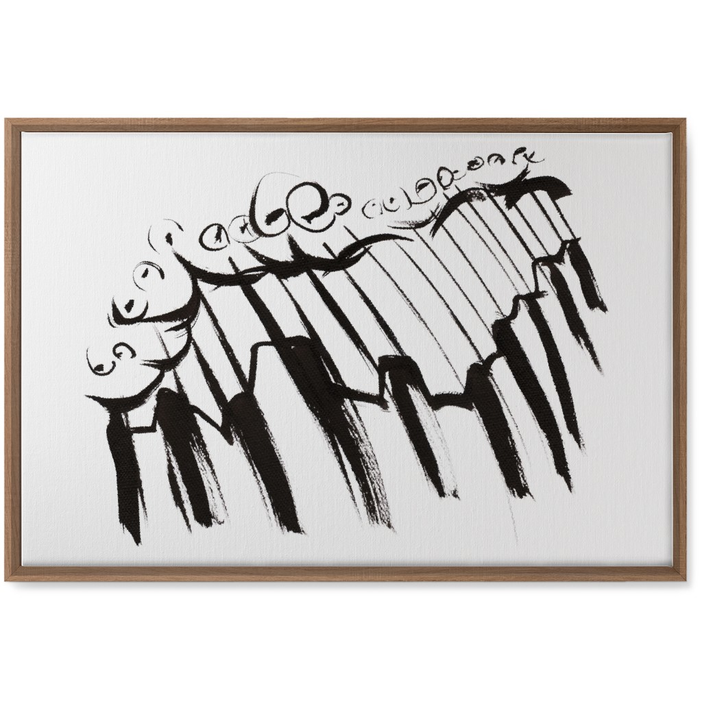 Pianissmo - Black and White Wall Art, Natural, Single piece, Canvas, 20x30, White