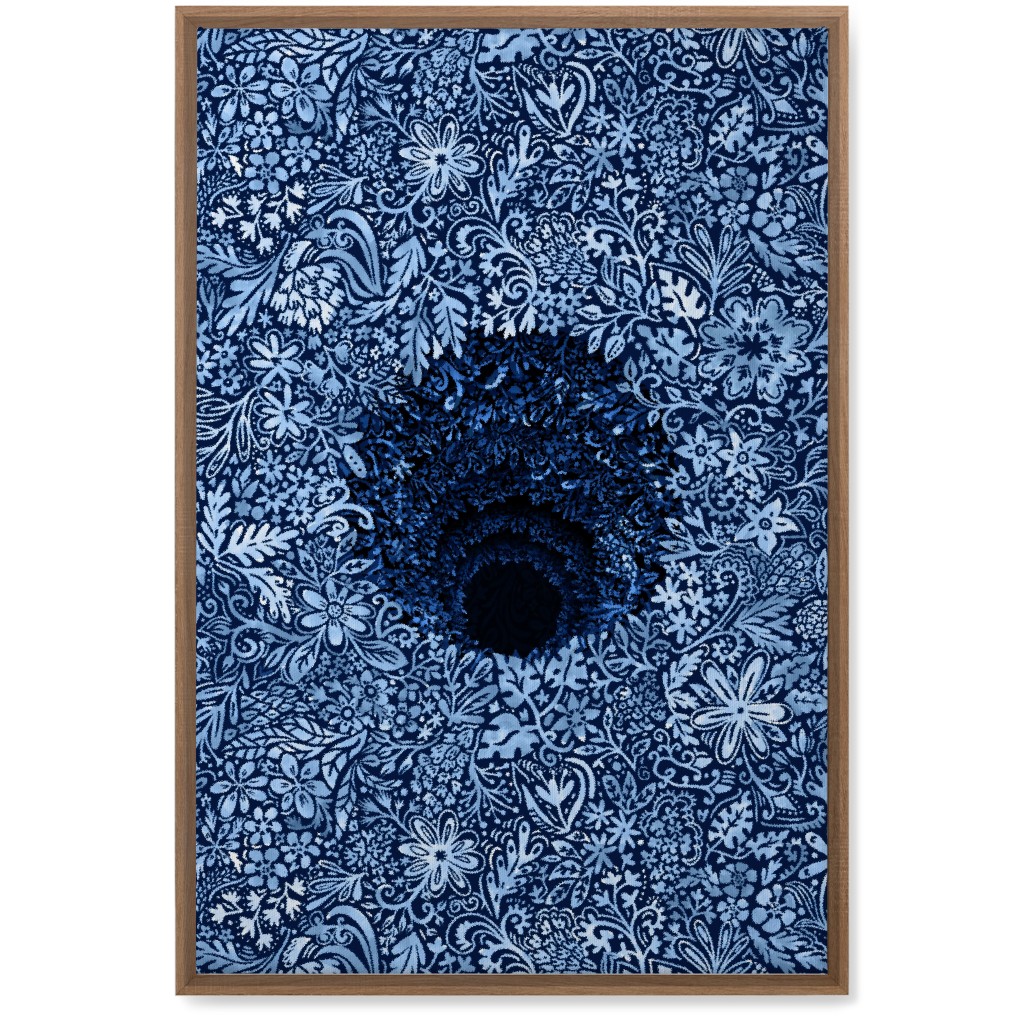 Deep Down Colorful Floral Abstract Wall Art, Natural, Single piece, Canvas, 20x30, Blue, Silhouette