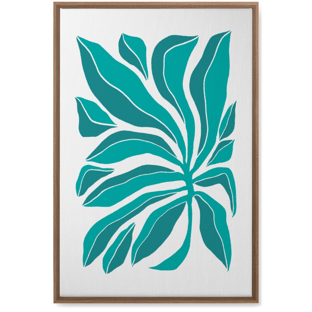 Minimalist Block Botanical Palm Leaves - Green Wall Art, Natural, Single piece, Canvas, 20x30, Green