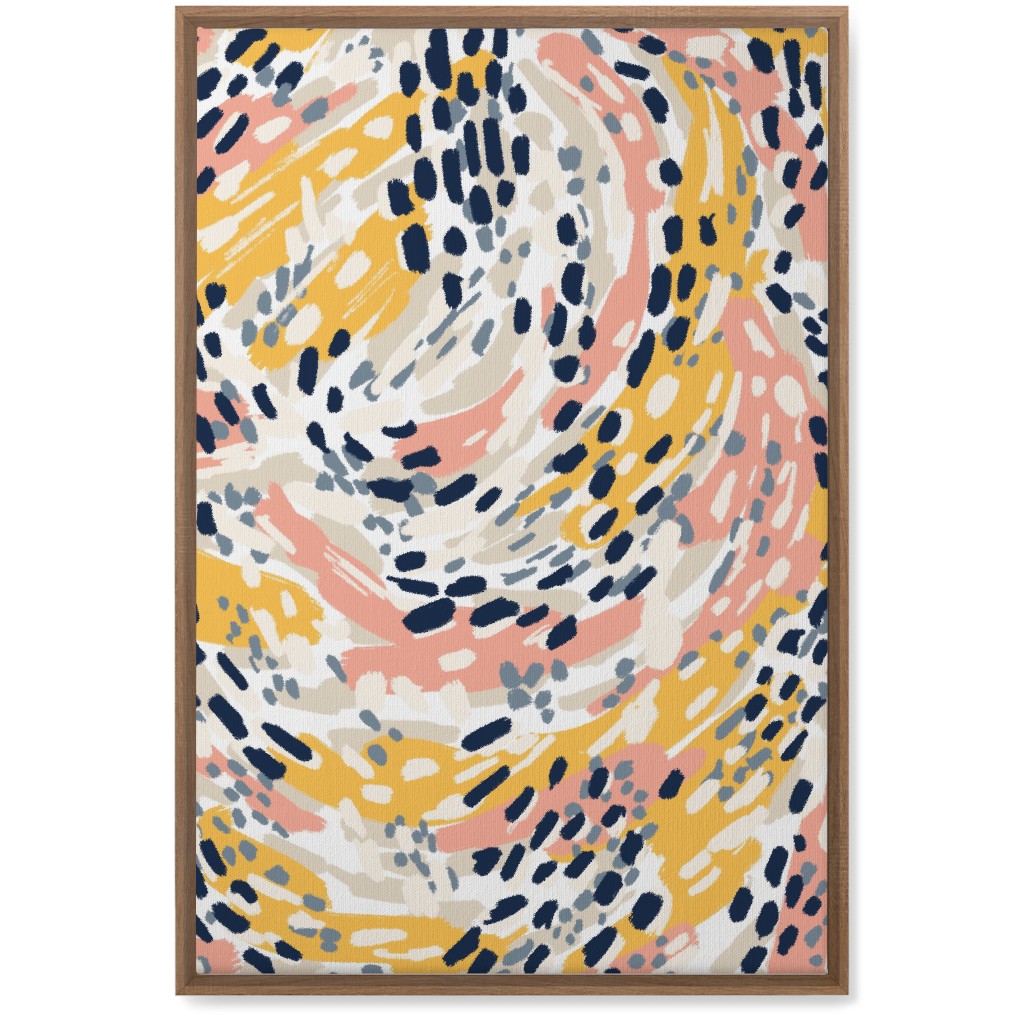 Abstract Painterly Swirls, Dots and Brushstrokes - Multi Wall Art, Natural, Single piece, Canvas, 20x30, Multicolor