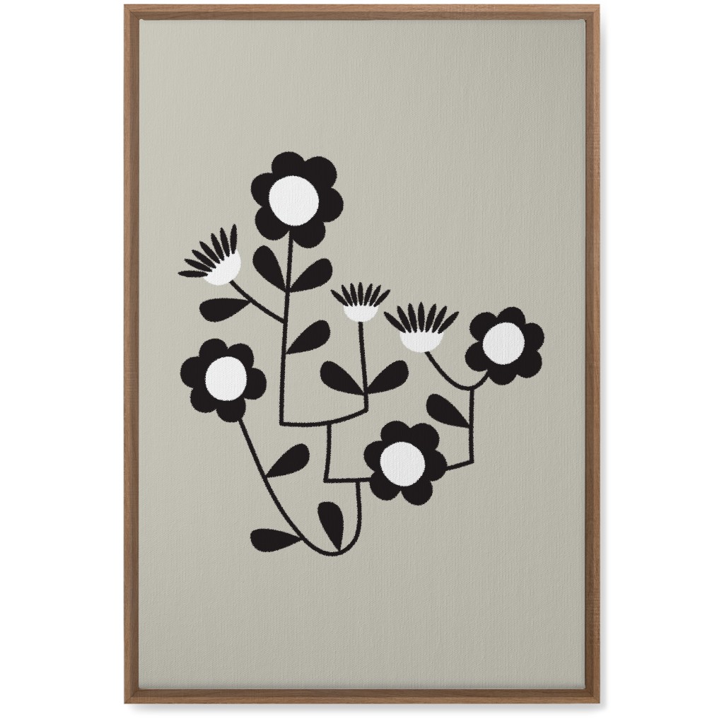 Mod Hanging Floral Wall Art, Natural, Single piece, Canvas, 20x30, Gray