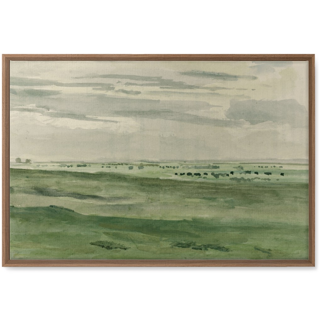 Watercolor Fields Wall Art, Natural, Single piece, Canvas, 20x30, Green, Classic Green