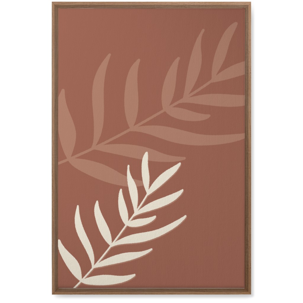 Fern Leaves in Neutral Earth Tones Wall Art, Natural, Single piece, Canvas, 20x30, Red, Mauve
