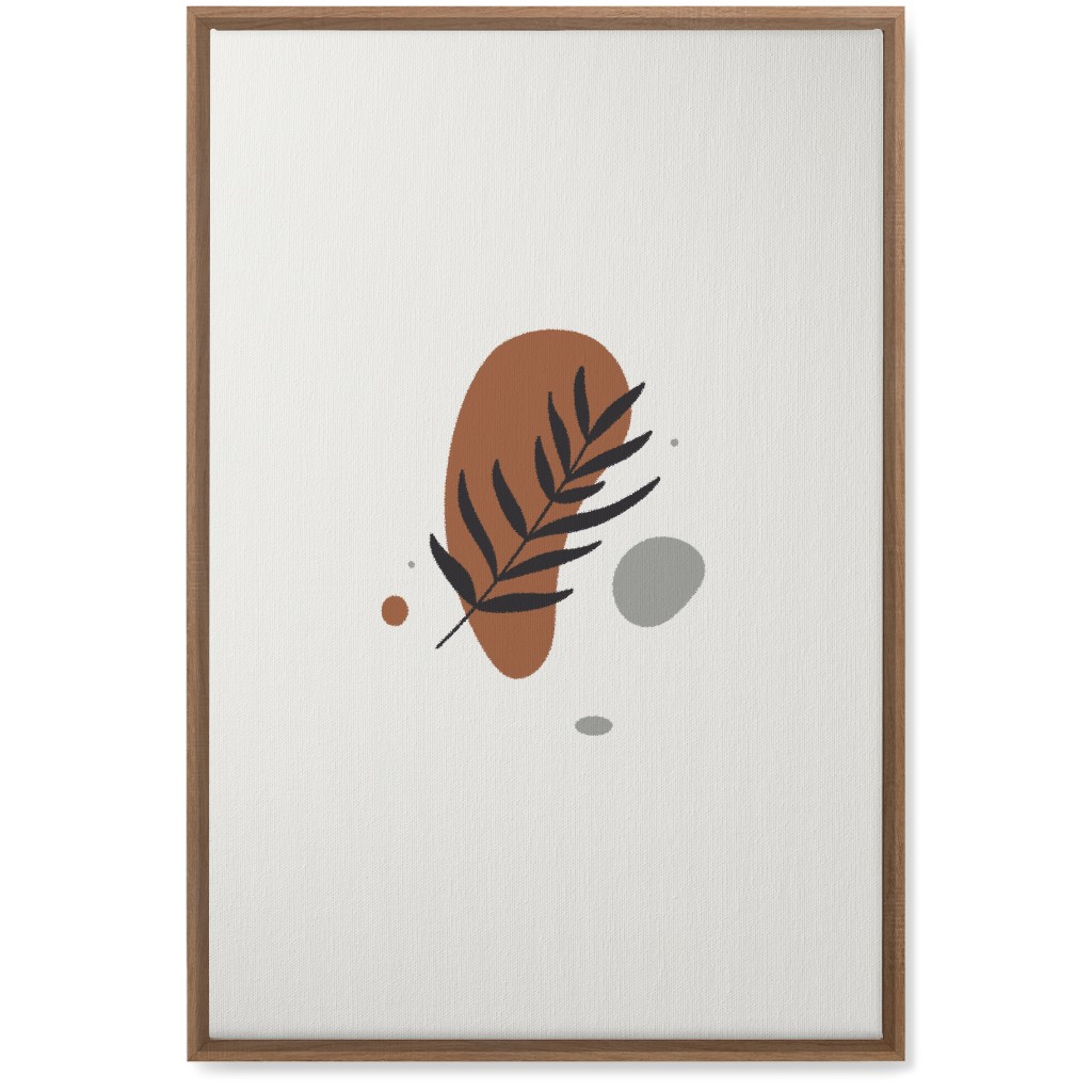 Shapes and Fern Leaf V Wall Art, Natural, Single piece, Canvas, 20x30, Brown