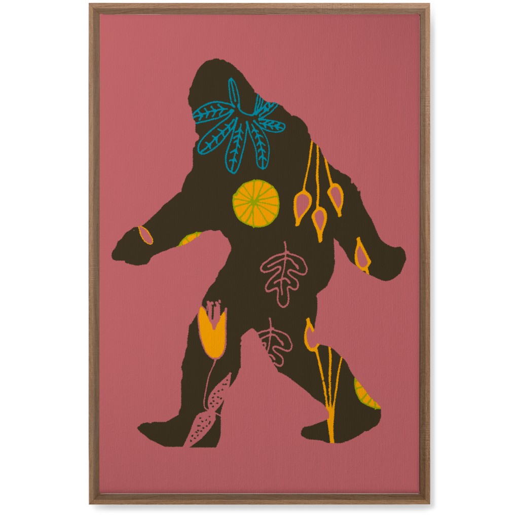 Bigfoot - Multi on Pink Wall Art, Natural, Single piece, Canvas, 20x30, Pink