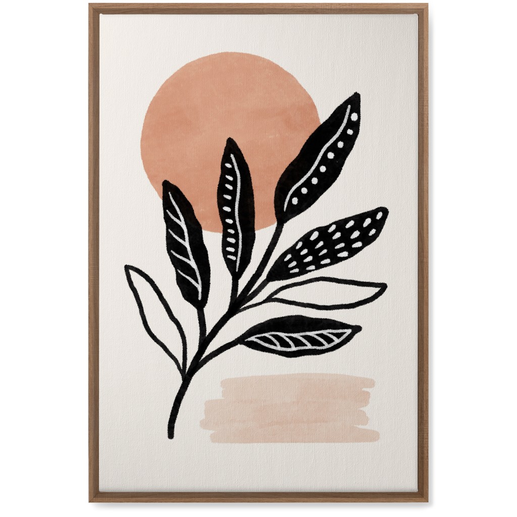 Leaves At Sunset Wall Art, Natural, Single piece, Canvas, 20x30, Beige, Black