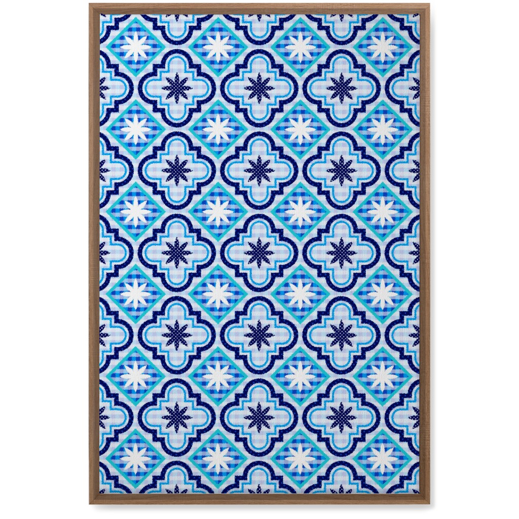 Tile Patchwork - Blue Wall Art, Natural, Single piece, Canvas, 20x30, Blue