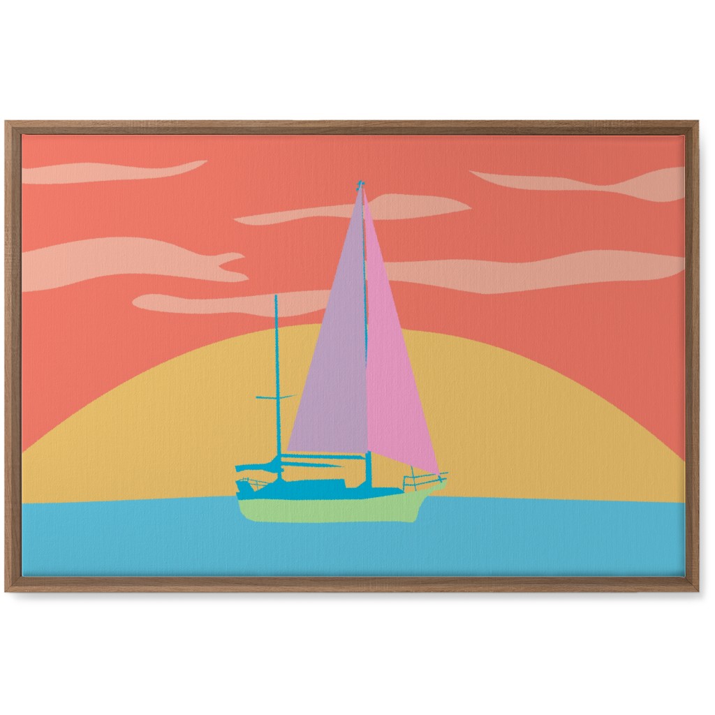 Minimalist Sunset Sail - Bold Wall Art, Natural, Single piece, Canvas, 20x30, Multicolor