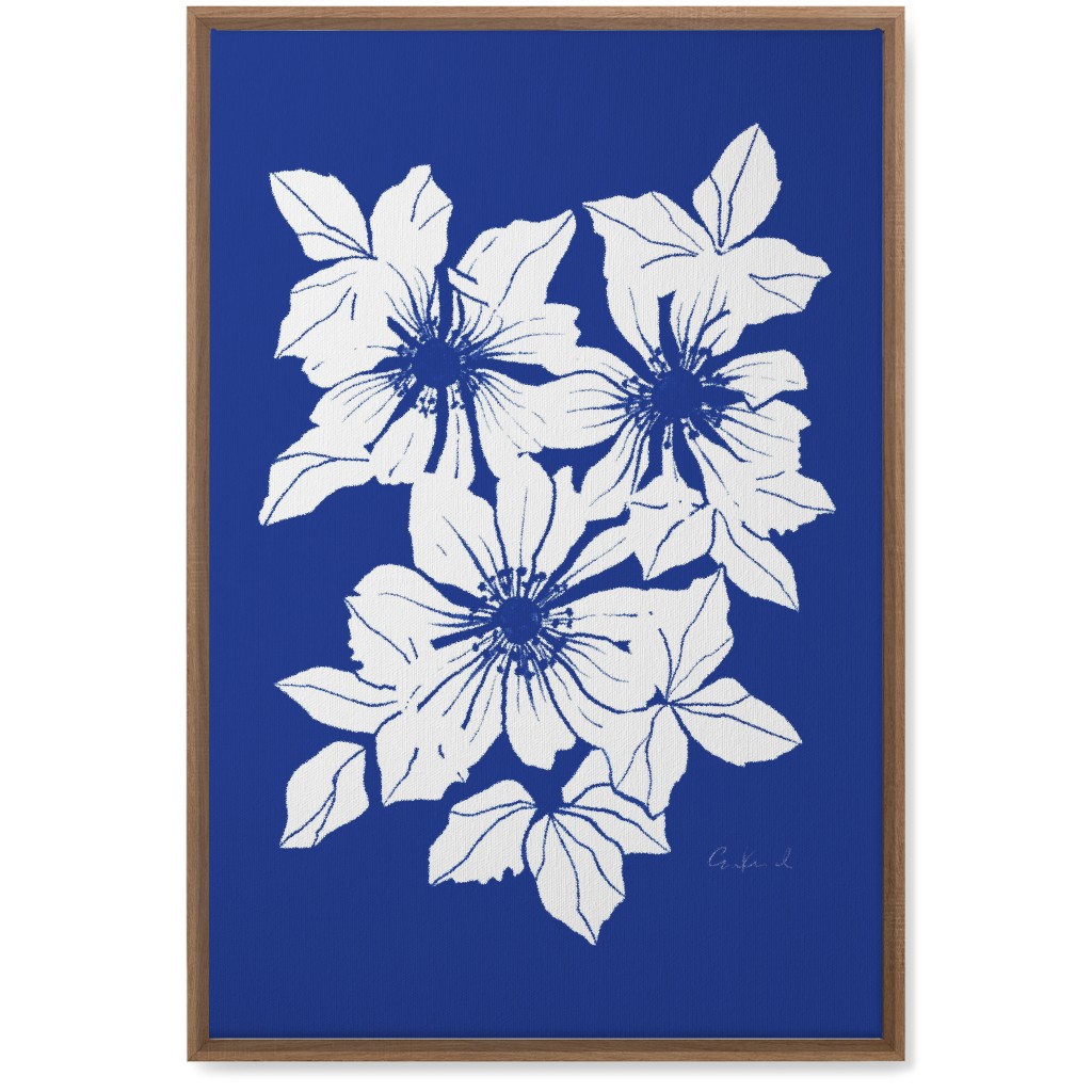 Botanical Big Anemones Wall Art, Natural, Single piece, Canvas, 20x30, Blue