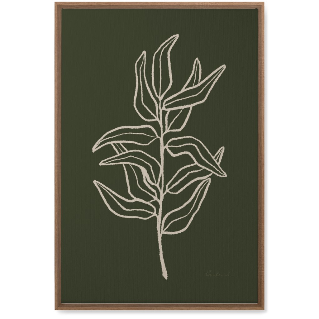 Botanical Eucalyptus Branch Wall Art, Natural, Single piece, Canvas, 20x30, Green, Gray